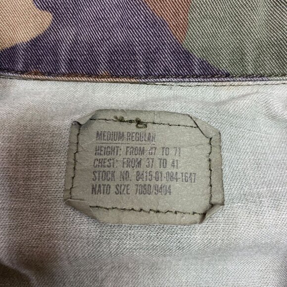 Vintage US ARMY Combat BDU Woodland Camo Field Jacket Shirt Ironside Patches - Picture 4 of 16
